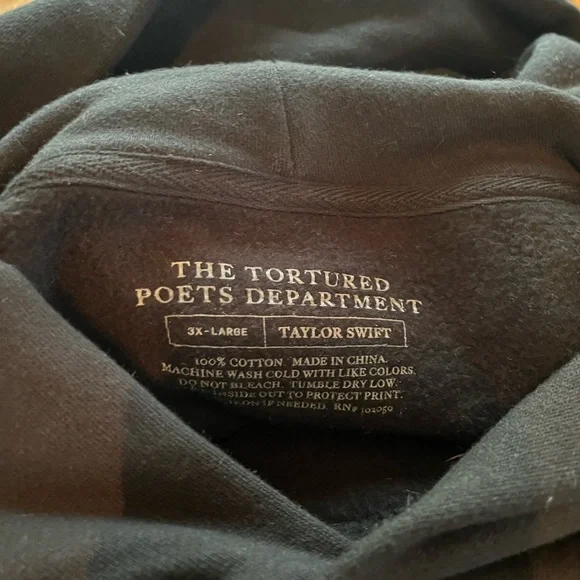 Taylor Swift tortured poets department Spotify fans hoodie 3XL like new - Picture 3 of 15